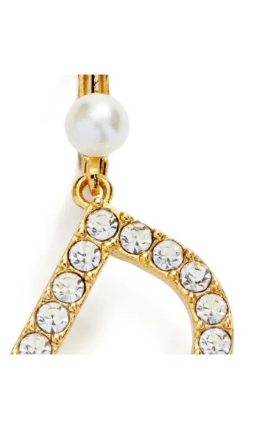 Kleinfeld 'i Do' Crystal & Faux Pearl Mismatch Drop Earrings