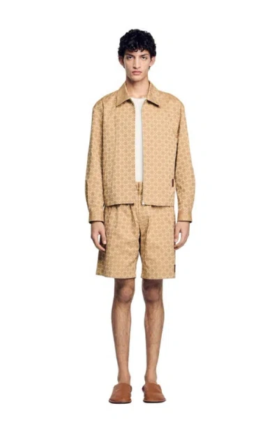 Sandro Square Cross Zip Up Jacket