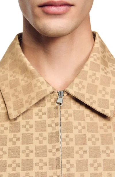 Sandro Square Cross Zip Up Jacket