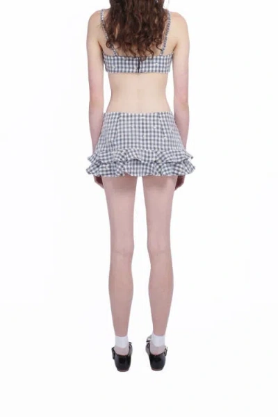 Anna Sui Daisy Embroidery On Gingham Bikini Set