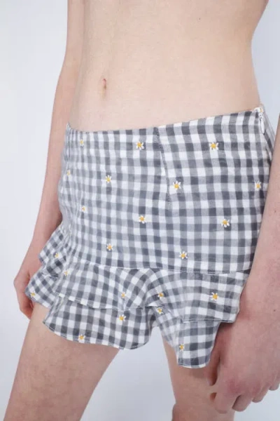 Anna Sui Daisy Embroidery On Gingham Bikini Set