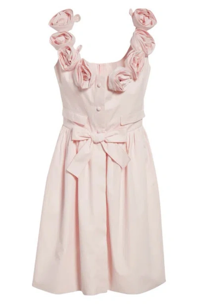Giambattista Valli Rosette Embellished Cotton Poplin Minidress