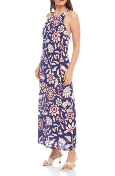 Fifteen Twenty Sera A Line Midi Dress In Prt In Blue