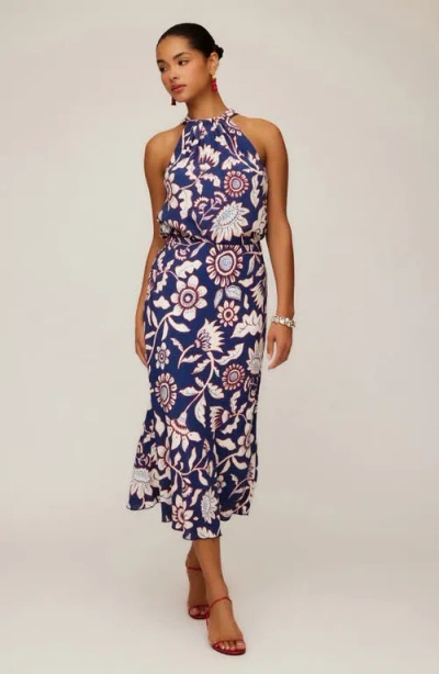 Fifteen Twenty Sera A Line Midi Dress In Prt In Blue