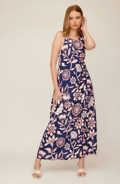 Fifteen Twenty Sera A Line Midi Dress In Prt In Blue