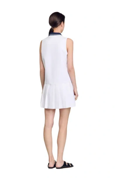 Sandro Short Dress With Contrasting Collar
