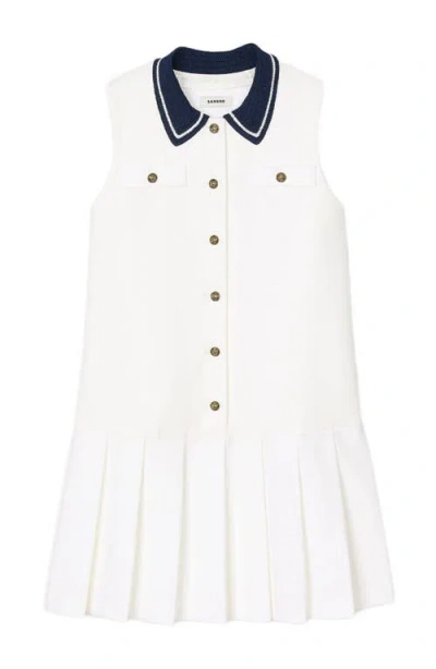Sandro Short Dress With Contrasting Collar