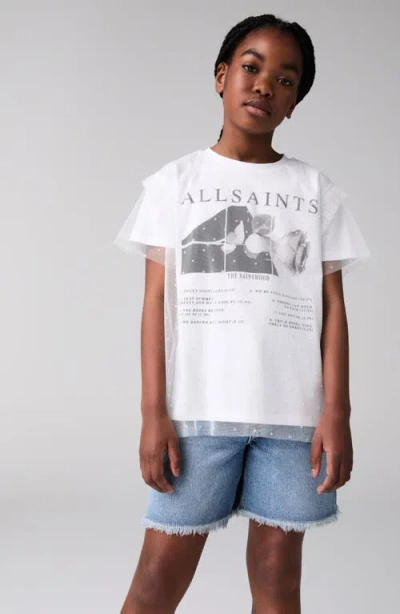 Smallsaints By Allsaints Kids' Mesh Overlay Cotton Graphic T-shirt