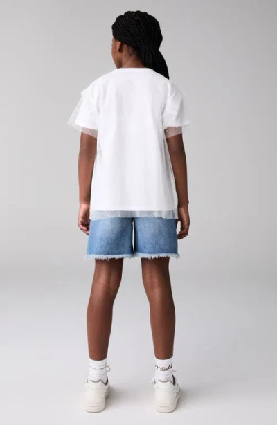 Smallsaints By Allsaints Kids' Mesh Overlay Cotton Graphic T-shirt