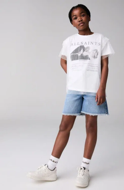 Smallsaints By Allsaints Kids' Mesh Overlay Cotton Graphic T-shirt