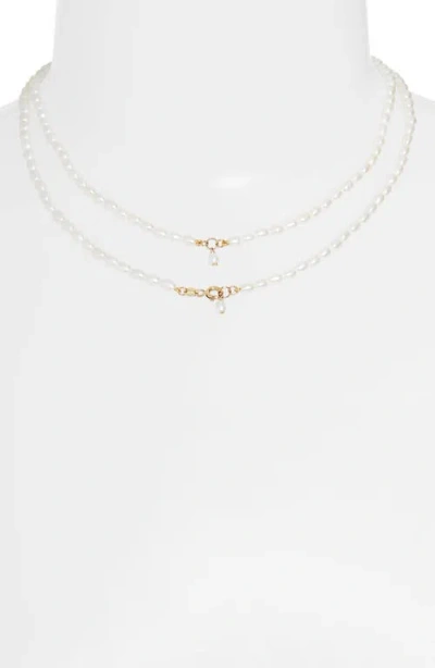 POPPY FINCH POPPY FINCH LONG KESHI PEARL NECKLACE 