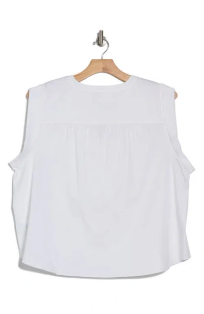Democracy Ruffle Poplin Tank In White