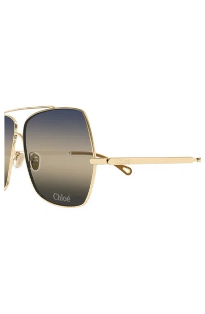 Chloé 62mm Oversize Gradient Rectangular Sunglasses