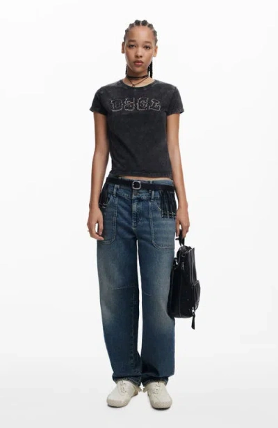 Desigual Bead Embellished Cotton Graphic T-shirt