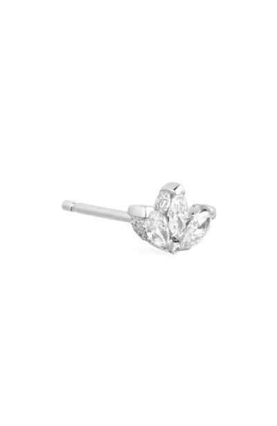 Maria Tash Engraved Diamond Lotus Single Stud Earring