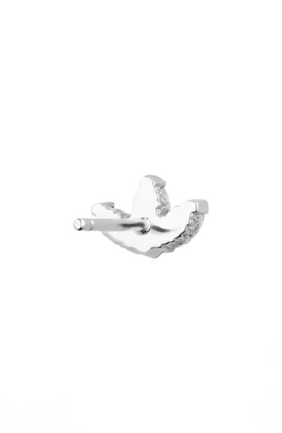 Maria Tash Engraved Diamond Lotus Single Stud Earring