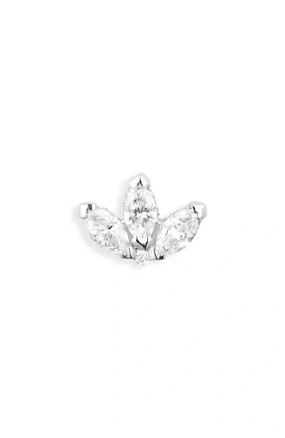 Maria Tash Engraved Diamond Lotus Single Stud Earring