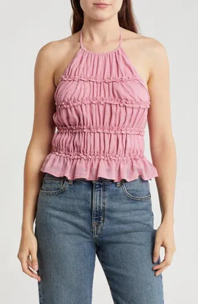 Lush Shirred Halter Top