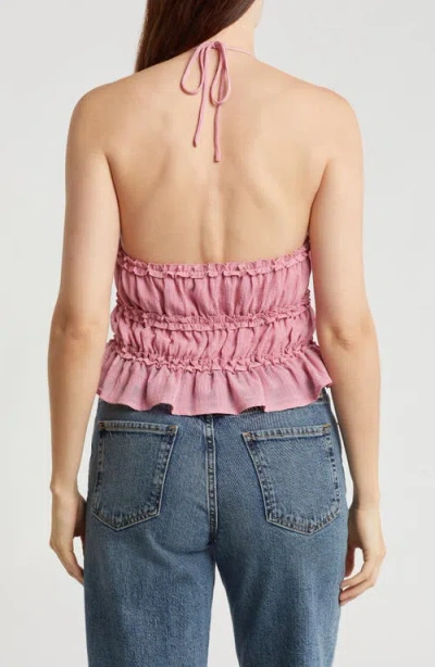 Lush Shirred Halter Top