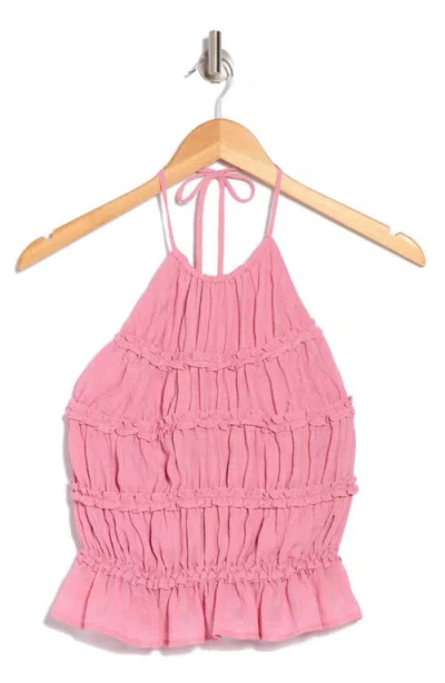 Lush Shirred Halter Top