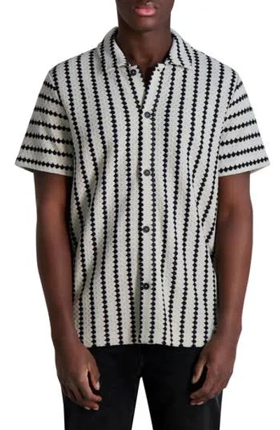 Karl Lagerfeld Paris Stripe Sweater Knit Button-up Shirt