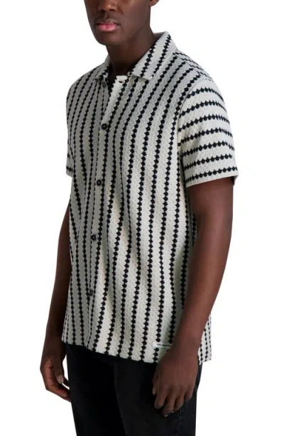 Karl Lagerfeld Paris Stripe Sweater Knit Button-up Shirt