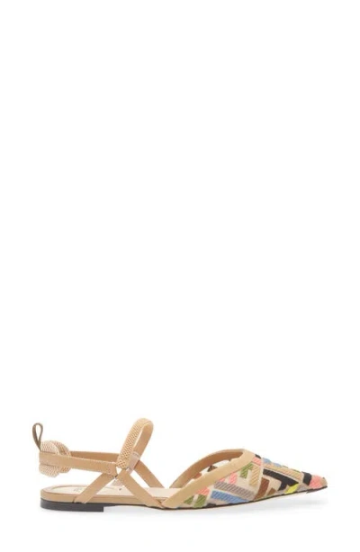 Fendi Colibri Multi Ff Sporty Slingback Flats