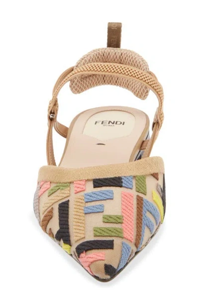 Fendi Colibri Multi Ff Sporty Slingback Flats