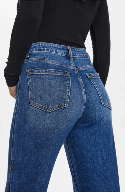 Bayeas High Waist Wide Leg Slit Hem Jeans