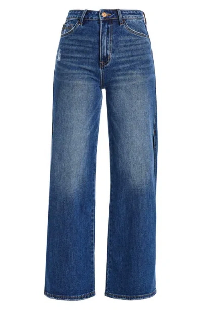 Bayeas High Waist Wide Leg Slit Hem Jeans
