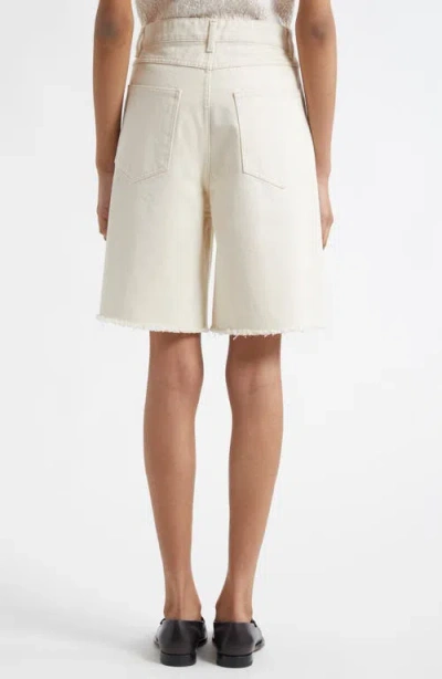 Rohe Baggy Fit Denim Shorts Ecru