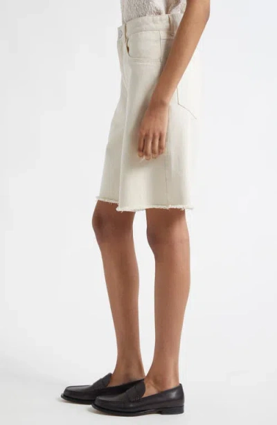 Rohe Baggy Fit Denim Shorts Ecru