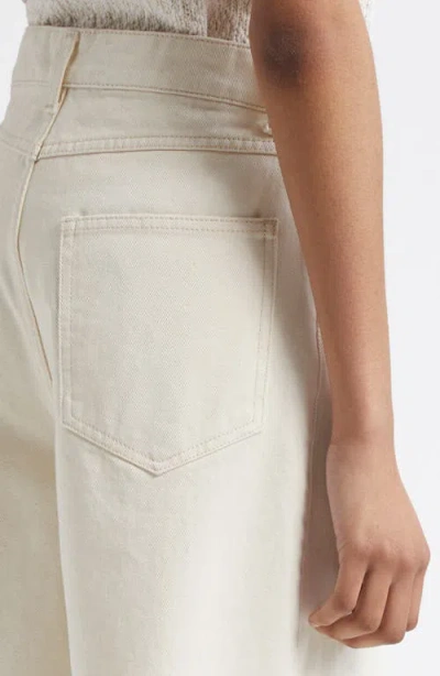 Rohe Baggy Fit Denim Shorts Ecru