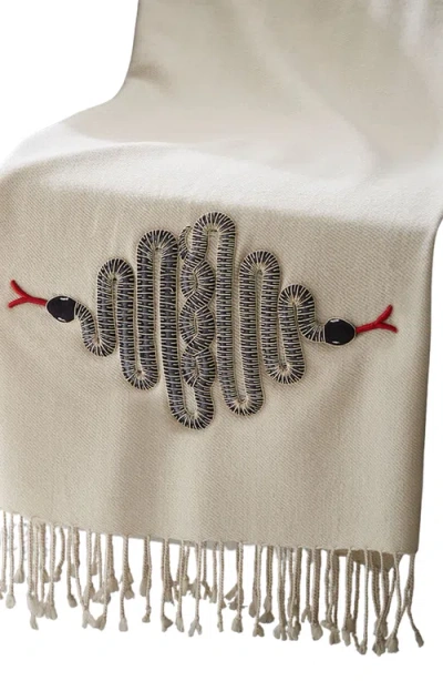 Jonathan Adler Snake Embellished Throw Blanket In Multi