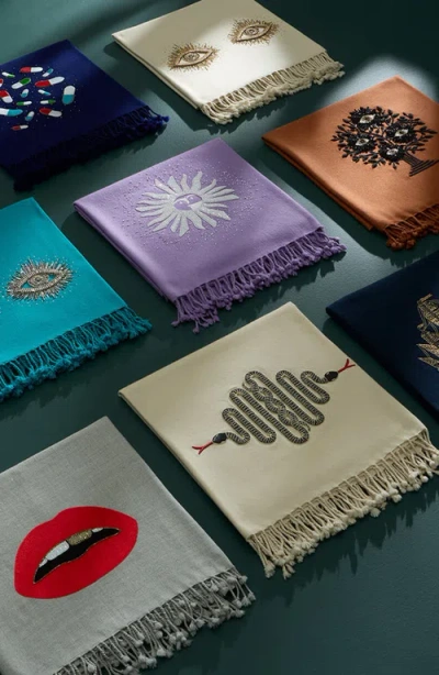Jonathan Adler Snake Embellished Throw Blanket In Multi