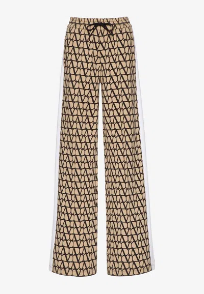 Shop Valentino Iconographe Wide-leg Jersey Pants