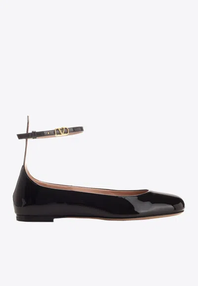 Valentino Tan-go Ballet Flats In Patent Leather