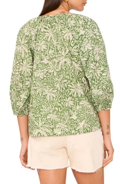 Vince Camuto Floral Button-up Shirt In Green