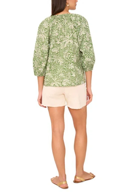 Vince Camuto Floral Button-up Shirt In Green