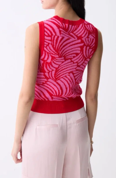 Deluc Thyago Abstract Jacquard Sleeveless Sweater In Pink