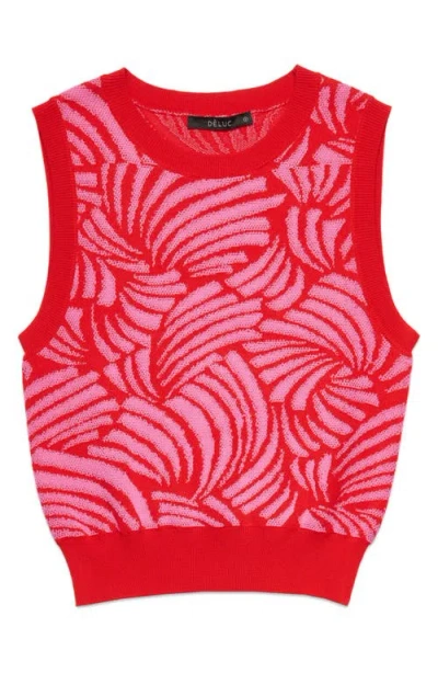 Deluc Thyago Abstract Jacquard Sleeveless Sweater In Pink