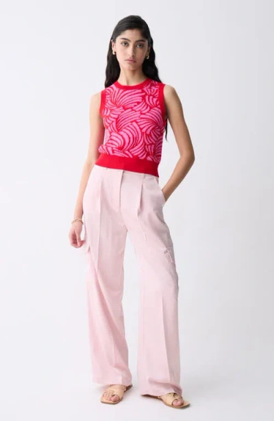 Deluc Thyago Abstract Jacquard Sleeveless Sweater In Pink