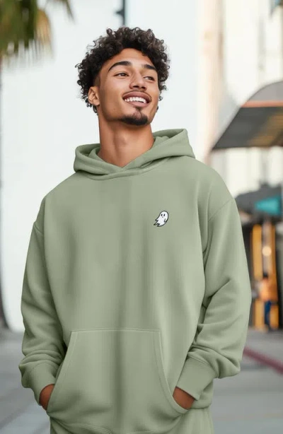 Dalix Mens Ghost Midweight Fleece Relaxed Hooded Sweatshirt