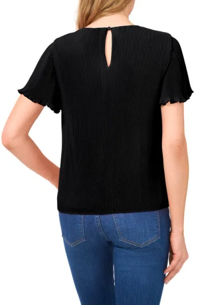 CECE CECE FLUTTER SLEEVE PLISSÉ TOP 