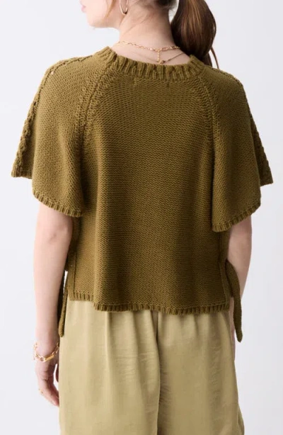 Deluc Dinis Flutter Sleeve Side Tie Sweater