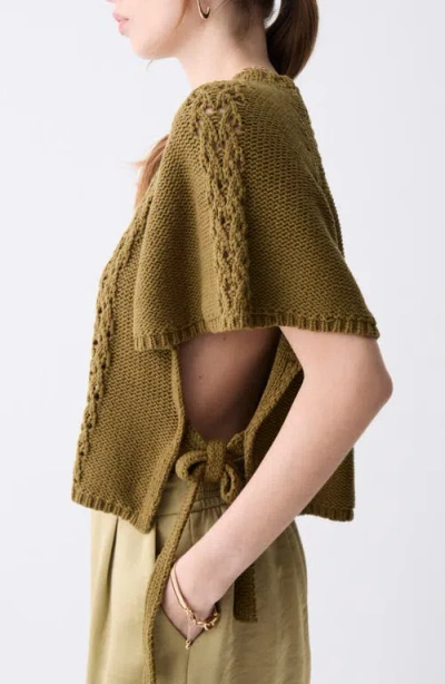 Deluc Dinis Flutter Sleeve Side Tie Sweater