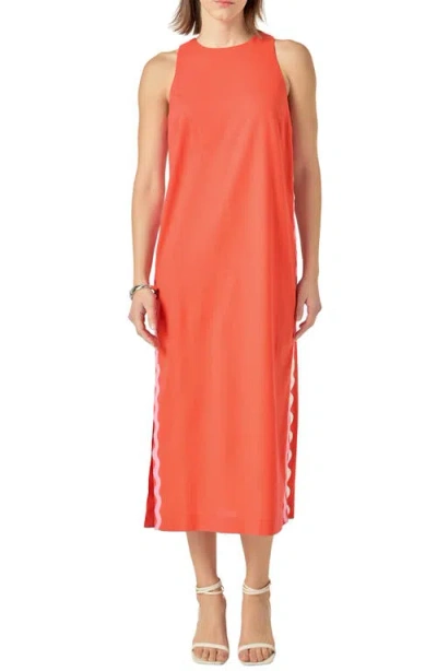 English Factory Rickrack Trim Sleeveless Midi Dress