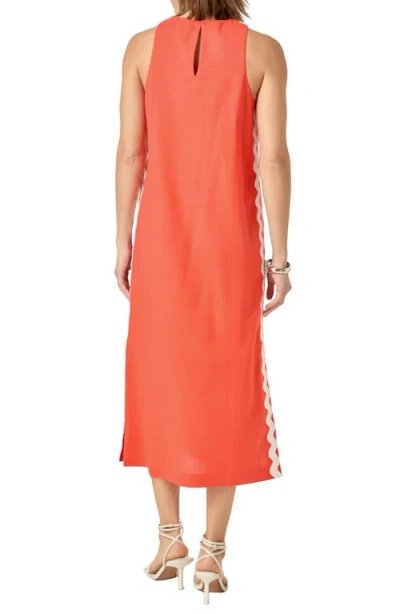 English Factory Rickrack Trim Sleeveless Midi Dress