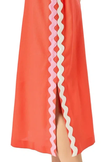 English Factory Rickrack Trim Sleeveless Midi Dress