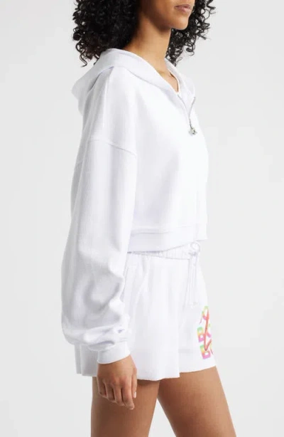Boys Lie Alex Gotta Jet Crop Cotton Terry Graphic Zip Hoodie
